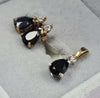9ct Gold Diamond/Sapphire Earrings + Pendant