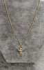 9ct Solid Yellow Gold Crucifix & Belcher Chain - 18"