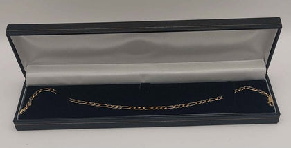 9ct 375 Figaro style 3-1 bracelet 4.25g Boxed 10