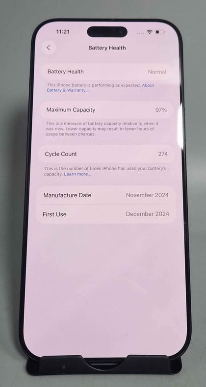 Apple iPhone 16 Pro Max 256GB Black Titanium, Unlocked 97%BH