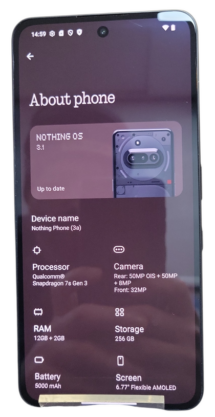 Nothing Phone 3a - 256GB - Unlocked