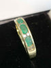 14ct Yellow Gold Ring with Green & Clear Stones - Size M - 4.88g