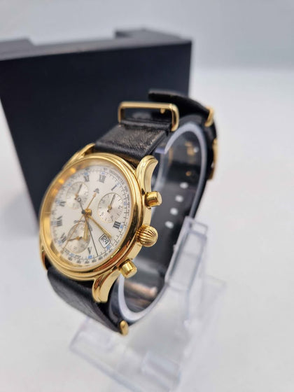 **DEAL** Maurice Lacroix Les Classiques Chronograph 04663 Quartz Gold Plated Watch - Boxed