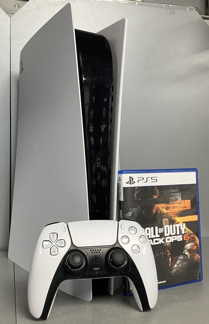 Sony Original Playstation 5 White Console Bundle ( + Call Of Duty Black 6 ) ** Unboxed **