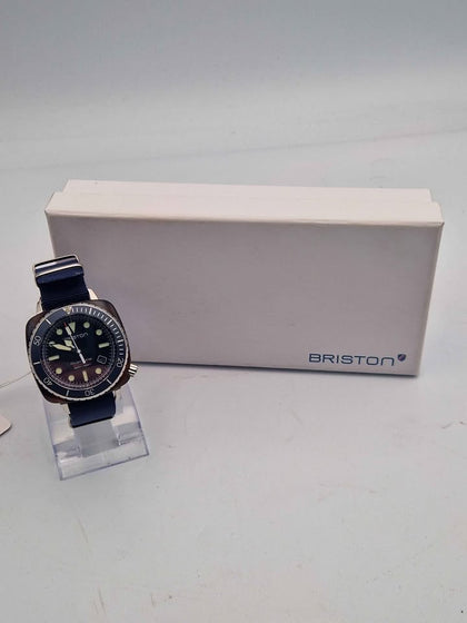 Briston Clubmaster Blue Dial Men’s Automatic Watch With NATO Strap – 21644.SA.T.15.NNB - Boxed