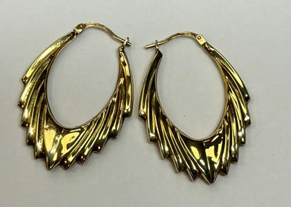 9ct Yellow Gold Hoop/Creole Earrings