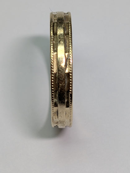 14ct Gold Patterned Wedding Band - Size T
