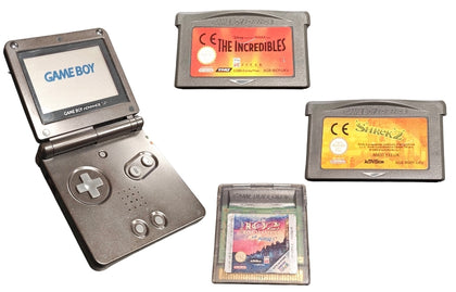 Nintendo Gameboy Advance SP Black w/games**Unboxed**