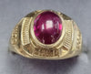 9ct Gold Ring with Red Stone