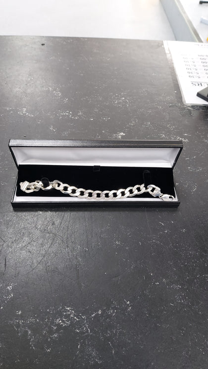 51.45 WEIGHT silver curb bracelet 925, LENGHT 9