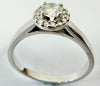 18ct white gold diamond halo cluster ring size P 1/2