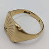 375 HALLMARKED 9CT, YELLOW GOLD RING, SIGNET WITH SMALL STONE, SIZE U, 6.5G, BOXED