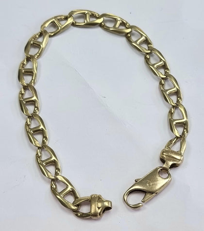 9ct Gold Anchor Link Bracelet 9.5