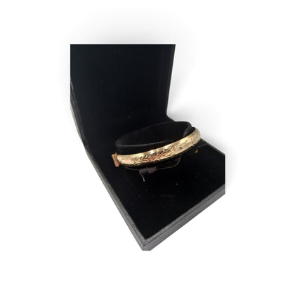 9CT Gold Floral Style Bangle HALLMARKED - 7.1Grams, 2.5