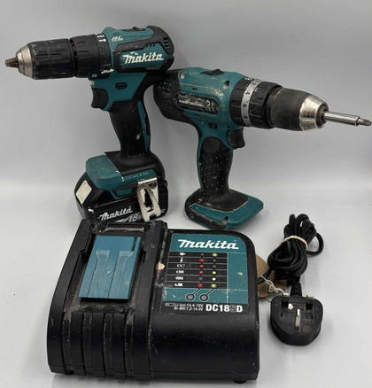 ** collection only ** MAKITA DHP453 + DHP483 Drill BUNDLE 1 X BATTERY AND CHARGER