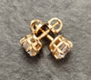 14ct Yellow Gold Clear Stone Stud Earrings