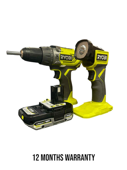 Ryobi Cordless Combi Drill + Torch + 1 x 18v 2.0Ah battery