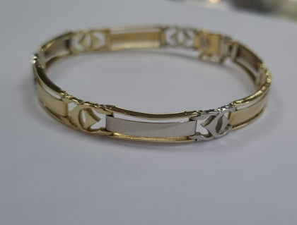 14ct White/Yellow Gold Bracelet 7.5