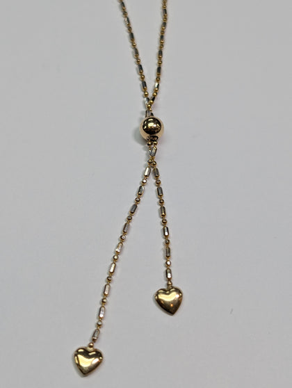 9ct gold twin heart necklace