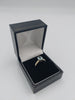 9K White Gold Ring with Light Blue Stone, 2.3Grams, Size: I, Box Included