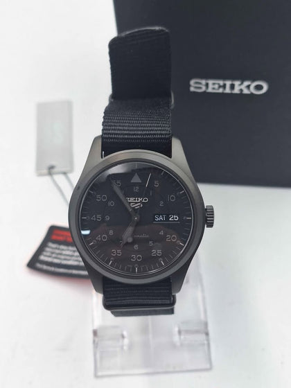 Seiko 5 4R36-10A0 Mens Miltary Automatic Watch- Black Dial - With NATO Strap - Boxed **BRAND NEW**