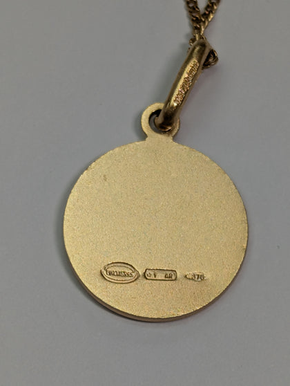 9ct Gold St Christopher Pendant & Chain