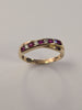 9ct Gold Pink & Clear Stone Ring Size O 1/2
