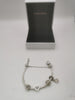 Pandora Bracelet with 4 Charms and Safety Chain pendant Hallmarked(ALE) Boxed