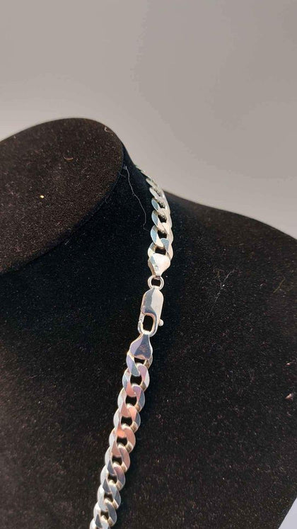 925 Sterling Silver Curb Chain Necklace - 28