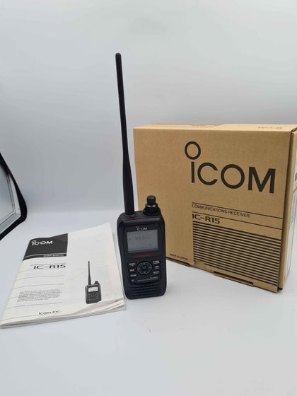Icom IC-R15 wideband handy receiver 108~500MHz AM/FM reception compatible **LIKE NEW**