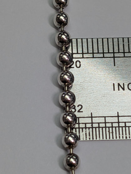 Silver Beaded 27” Necklace