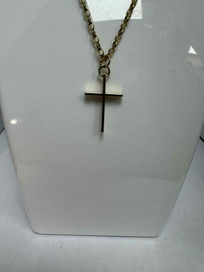9ct gold chain+cross (6.55g)