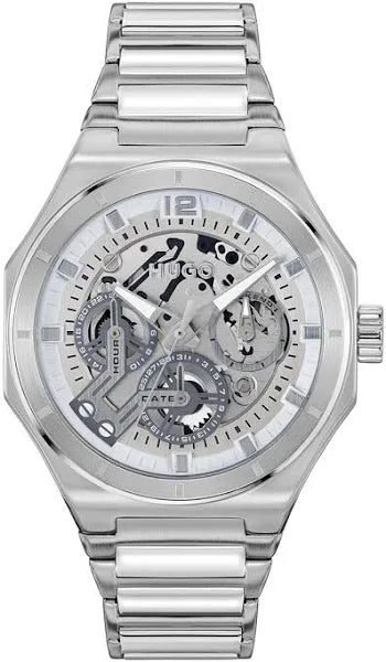 Hugo Men's Stainless Steel Grail Skeleton Watch