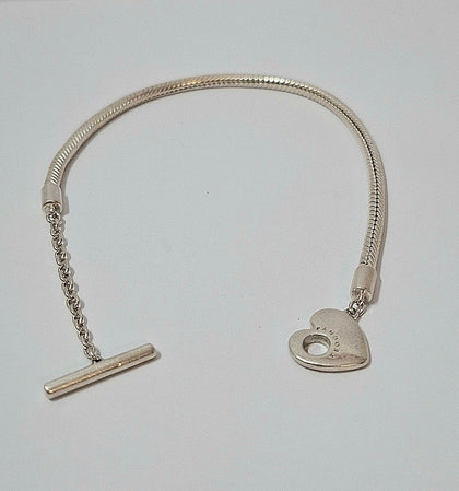 Pandora Moments Heart T-Bar Snake Chain Bracelet