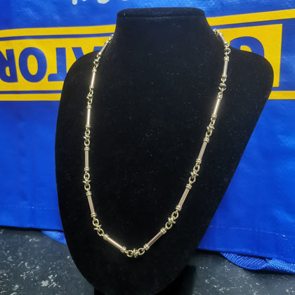 Solid 9K Gold Bar Chain, 375 Hallmarked and Tested, Total Weight: 44.5Grams, Size: 20