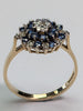 9CT Gold Diamond & Blue Stone Ring