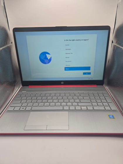 HP red laptop 4GB RAM 128GB storage unboxed