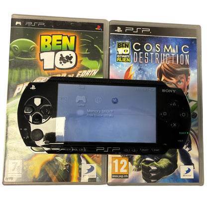 PSP Original (1003) Console, Black + 2 Games