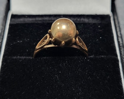 9CT - Rose Gold Ring With Sphere - 2.01g - Size O