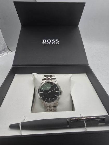 boss mens stainless steel watch and pen set *24 month warranty*