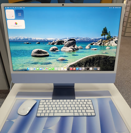Apple iMac 16,3 (2024) M4 (10-CPU 10-GPU) 16GB Ram, 256GB SSD 24 Inch 4.5K All-in-One PC - Blue