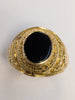 Vintage 18ct yellow gold ring with onyx size R