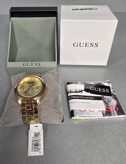 GUESS G-Cube Gold Dial Analog Watch ***Boxed With Tag & Book***