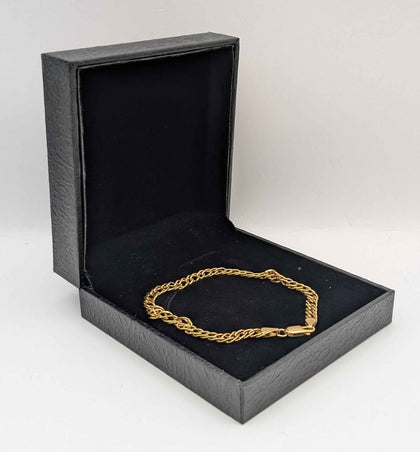 375 HALLMARKED 9CT, YELLOW GOLD, FRANCO BRACELET, 8