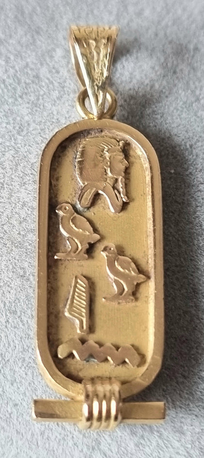 14ct Gold Egyptian hieroglyphics pendant