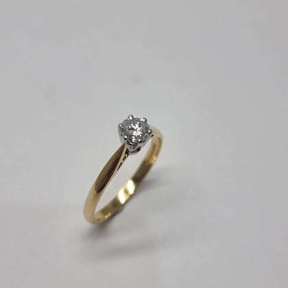 18ct Gold 0.42ct Diamond Solitaire Ring - Size R - RRP £2250