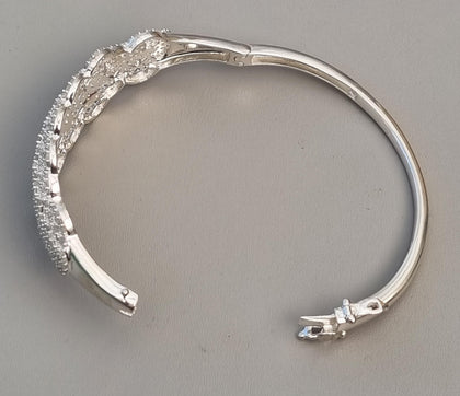 Silver Diamond Bangle