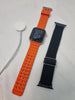 Apple Watch SE 2nd gen 40mm rose gold Case with orange and black strap