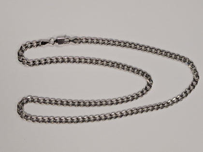 9ct White Gold Curb Chain 18