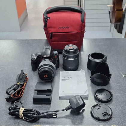 Sony Alpha 55 (SLT-A55V) 16.2MP Digital Camera with 2 x Lenses and carry case